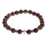 Amader 8mm New Natural Wood Beads Bracelets Men Black Ethinc Meditation White Bracelet Women Prayer Jewelry Yoga Bracelet Homme