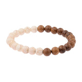 Amader 8mm New Natural Wood Beads Bracelets Men Black Ethinc Meditation White Bracelet Women Prayer Jewelry Yoga Bracelet Homme