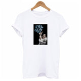 2019 SUMMER New Harajuku Aesthetics Tshirt Sexy Flowers Feather Print Short Sleeve Tops & Tees Fashion Casual Couple T Shirt