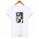 2019 SUMMER New Harajuku Aesthetics Tshirt Sexy Flowers Feather Print Short Sleeve Tops & Tees Fashion Casual Couple T Shirt