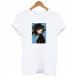 2019 SUMMER New Harajuku Aesthetics Tshirt Sexy Flowers Feather Print Short Sleeve Tops & Tees Fashion Casual Couple T Shirt