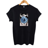2019 SUMMER New Harajuku Aesthetics Tshirt Sexy Flowers Feather Print Short Sleeve Tops & Tees Fashion Casual Couple T Shirt