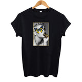 2019 SUMMER New Harajuku Aesthetics Tshirt Sexy Flowers Feather Print Short Sleeve Tops & Tees Fashion Casual Couple T Shirt