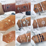 30 Styles Mix Lotus Shell Turtle Heart Wave LOVE Crystal Marble Stone Bracelets for Women Boho Tassel Bracelet Jewelry Wholesale
