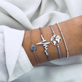 30 Styles Mix Lotus Shell Turtle Heart Wave LOVE Crystal Marble Stone Bracelets for Women Boho Tassel Bracelet Jewelry Wholesale