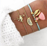 30 Styles Mix Lotus Shell Turtle Heart Wave LOVE Crystal Marble Stone Bracelets for Women Boho Tassel Bracelet Jewelry Wholesale