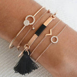 30 Styles Mix Lotus Shell Turtle Heart Wave LOVE Crystal Marble Stone Bracelets for Women Boho Tassel Bracelet Jewelry Wholesale