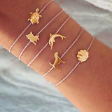 30 Styles Mix Lotus Shell Turtle Heart Wave LOVE Crystal Marble Stone Bracelets for Women Boho Tassel Bracelet Jewelry Wholesale