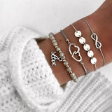 30 Styles Mix Lotus Shell Turtle Heart Wave LOVE Crystal Marble Stone Bracelets for Women Boho Tassel Bracelet Jewelry Wholesale