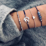 30 Styles Mix Lotus Shell Turtle Heart Wave LOVE Crystal Marble Stone Bracelets for Women Boho Tassel Bracelet Jewelry Wholesale