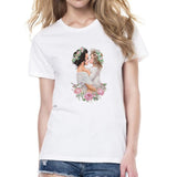Women T Shirt Mama and Kids Happy Time Holiday Mothers Day Tshirt Gift for Mom Tee T-shirt Good Quality Cotton Casual Camiseta
