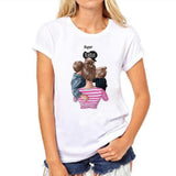Women T Shirt Mama and Kids Happy Time Holiday Mothers Day Tshirt Gift for Mom Tee T-shirt Good Quality Cotton Casual Camiseta
